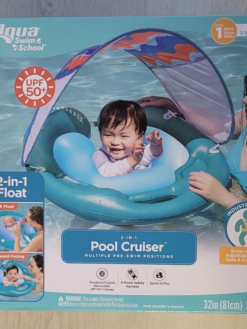 Aqua Swim School - Pool Cruiser 2-in-1 , Multiple Pre-Swim Positions, BRAND NEW